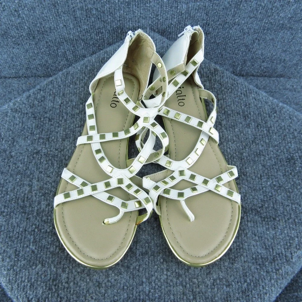Rialto Ruthie‎ Women Gladiator Sandal Shoes White Synthetic Size 8.5 Medium